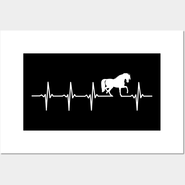 Horse Heartbeat Gift For Horse Lovers Wall Art by OceanRadar